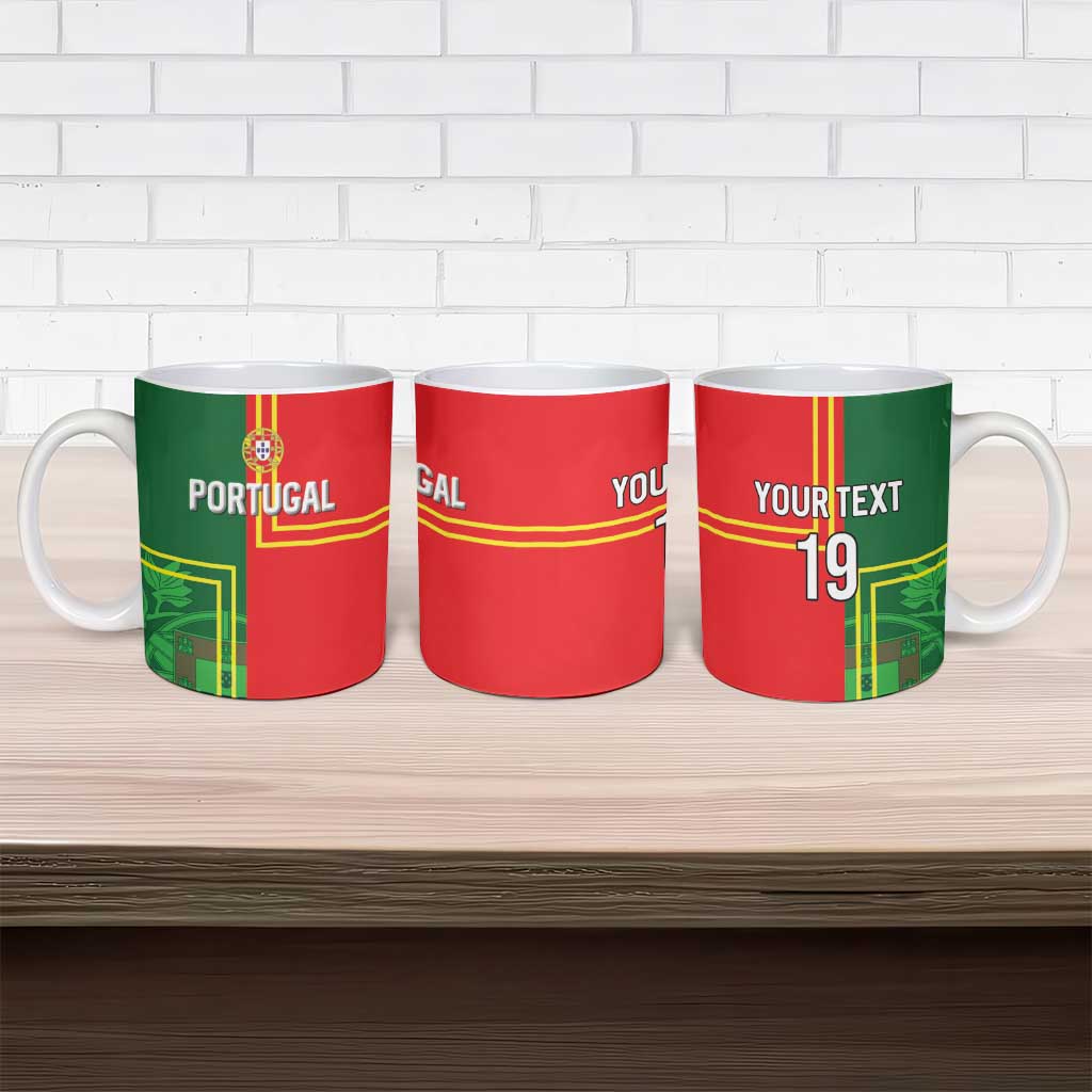 Custom Portugal Football Ceramic Mug Coat of Arms Line Art Style - Wonder Print Shop