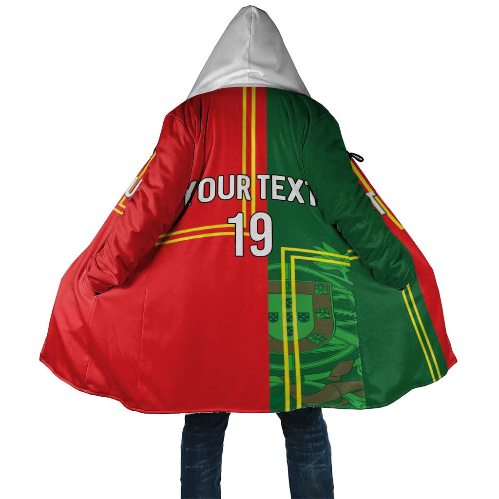 Custom Portugal Football Cloak Coat of Arms Line Art Style - Wonder Print Shop