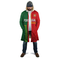 Custom Portugal Football Cloak Coat of Arms Line Art Style - Wonder Print Shop