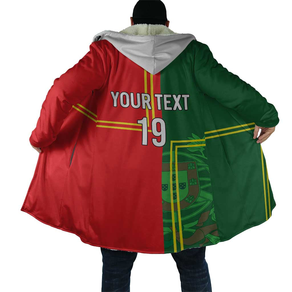 Custom Portugal Football Cloak Coat of Arms Line Art Style - Wonder Print Shop