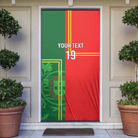 Custom Portugal Football Door Cover Coat of Arms Line Art Style - Wonder Print Shop