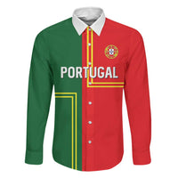 Custom Portugal Football Family Matching Off Shoulder Maxi Dress and Hawaiian Shirt Coat of Arms Line Art Style - Wonder Print Shop