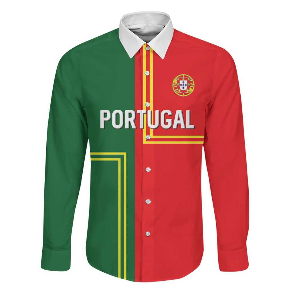 Custom Portugal Football Family Matching Short Sleeve Bodycon Dress and Hawaiian Shirt Coat of Arms Line Art Style - Wonder Print Shop