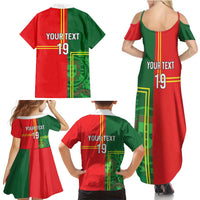 Custom Portugal Football Family Matching Summer Maxi Dress and Hawaiian Shirt Coat of Arms Line Art Style - Wonder Print Shop