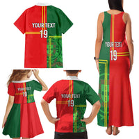 Custom Portugal Football Family Matching Tank Maxi Dress and Hawaiian Shirt Coat of Arms Line Art Style - Wonder Print Shop