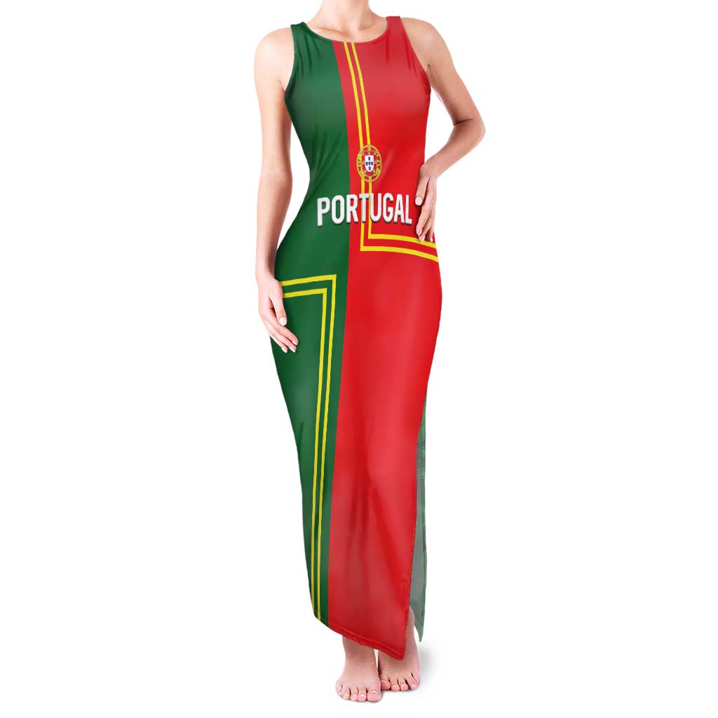 Custom Portugal Football Family Matching Tank Maxi Dress and Hawaiian Shirt Coat of Arms Line Art Style - Wonder Print Shop