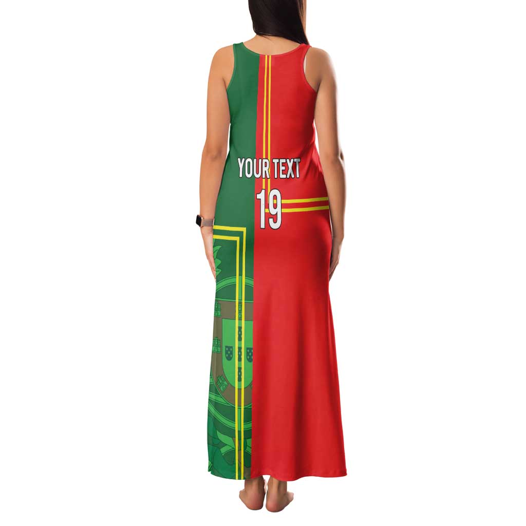 Custom Portugal Football Family Matching Tank Maxi Dress and Hawaiian Shirt Coat of Arms Line Art Style - Wonder Print Shop