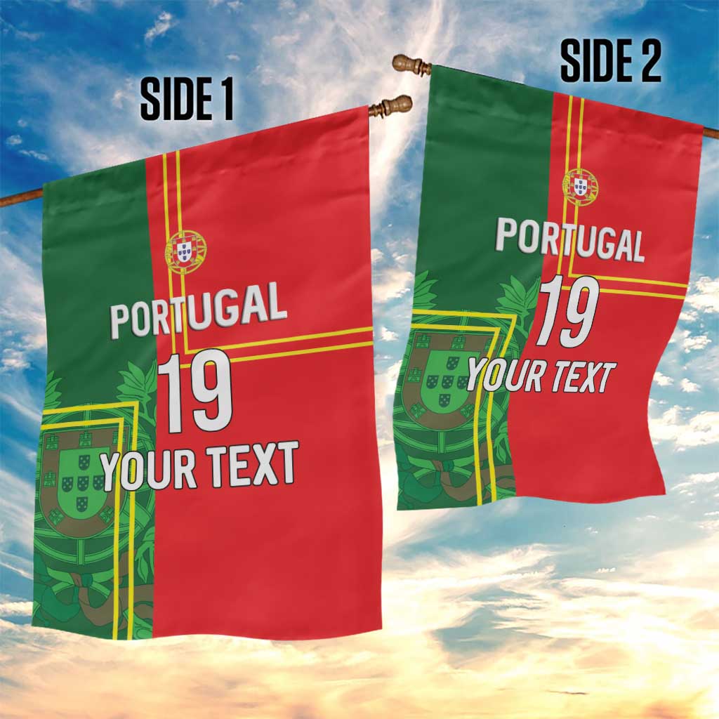 Custom Portugal Football Garden Flag Coat of Arms Line Art Style - Wonder Print Shop