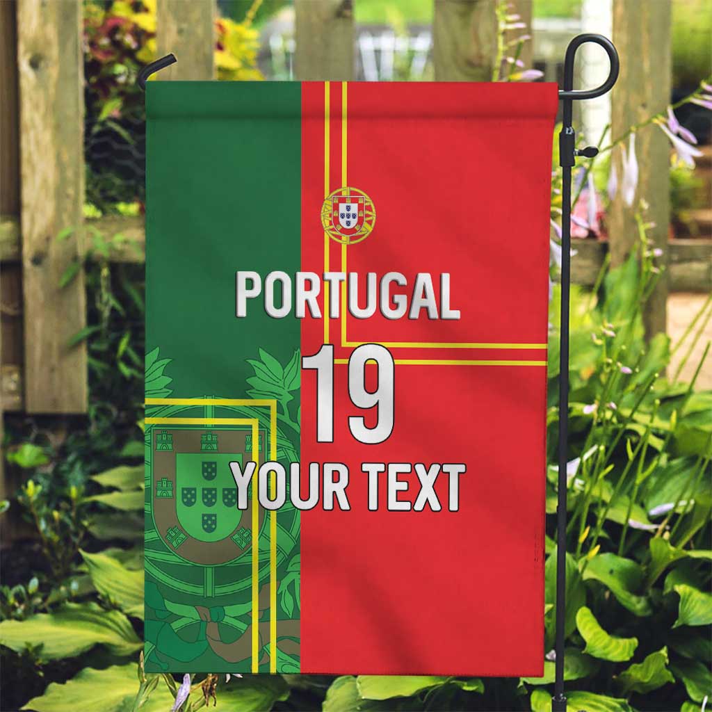 Custom Portugal Football Garden Flag Coat of Arms Line Art Style - Wonder Print Shop