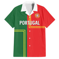 Custom Portugal Football Hawaiian Shirt Coat of Arms Line Art Style - Wonder Print Shop