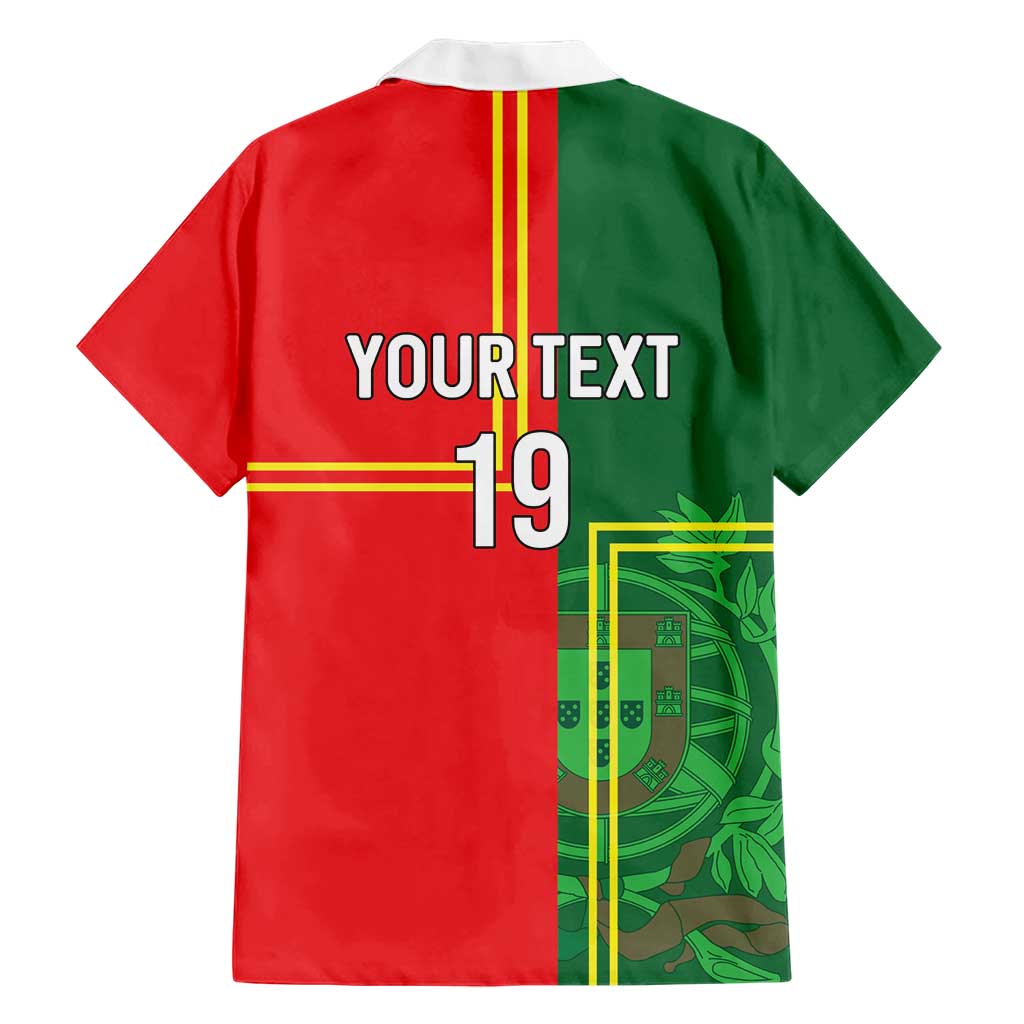 Custom Portugal Football Hawaiian Shirt Coat of Arms Line Art Style - Wonder Print Shop