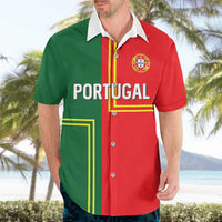 Custom Portugal Football Hawaiian Shirt Coat of Arms Line Art Style - Wonder Print Shop