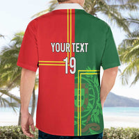 Custom Portugal Football Hawaiian Shirt Coat of Arms Line Art Style - Wonder Print Shop