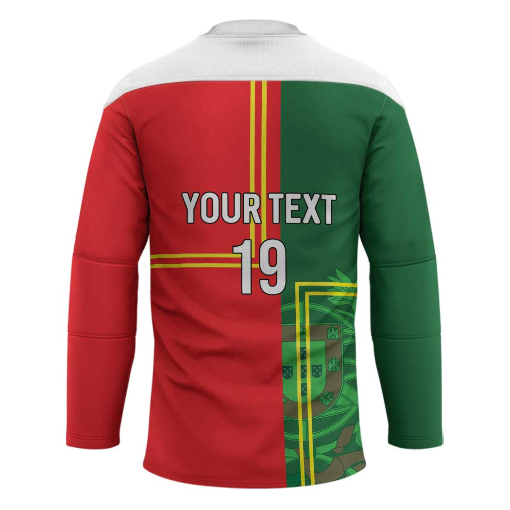 Custom Portugal Football Hockey Jersey Coat of Arms Line Art Style - Wonder Print Shop