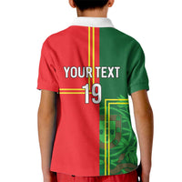Custom Portugal Football Kid Polo Shirt Coat of Arms Line Art Style - Wonder Print Shop