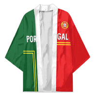 Custom Portugal Football Kimono Coat of Arms Line Art Style - Wonder Print Shop