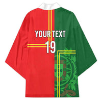 Custom Portugal Football Kimono Coat of Arms Line Art Style - Wonder Print Shop