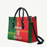 Custom Portugal Football Leather Bag Coat of Arms Line Art Style - Wonder Print Shop