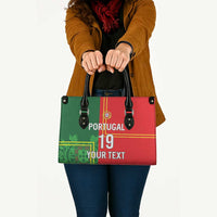 Custom Portugal Football Leather Bag Coat of Arms Line Art Style - Wonder Print Shop