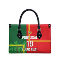Custom Portugal Football Leather Bag Coat of Arms Line Art Style - Wonder Print Shop