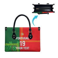 Custom Portugal Football Leather Bag Coat of Arms Line Art Style - Wonder Print Shop