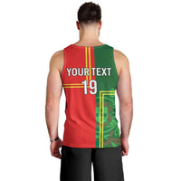 Custom Portugal Football Men Tank Top Coat of Arms Line Art Style - Wonder Print Shop