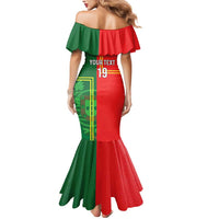 Custom Portugal Football Mermaid Dress Coat of Arms Line Art Style - Wonder Print Shop