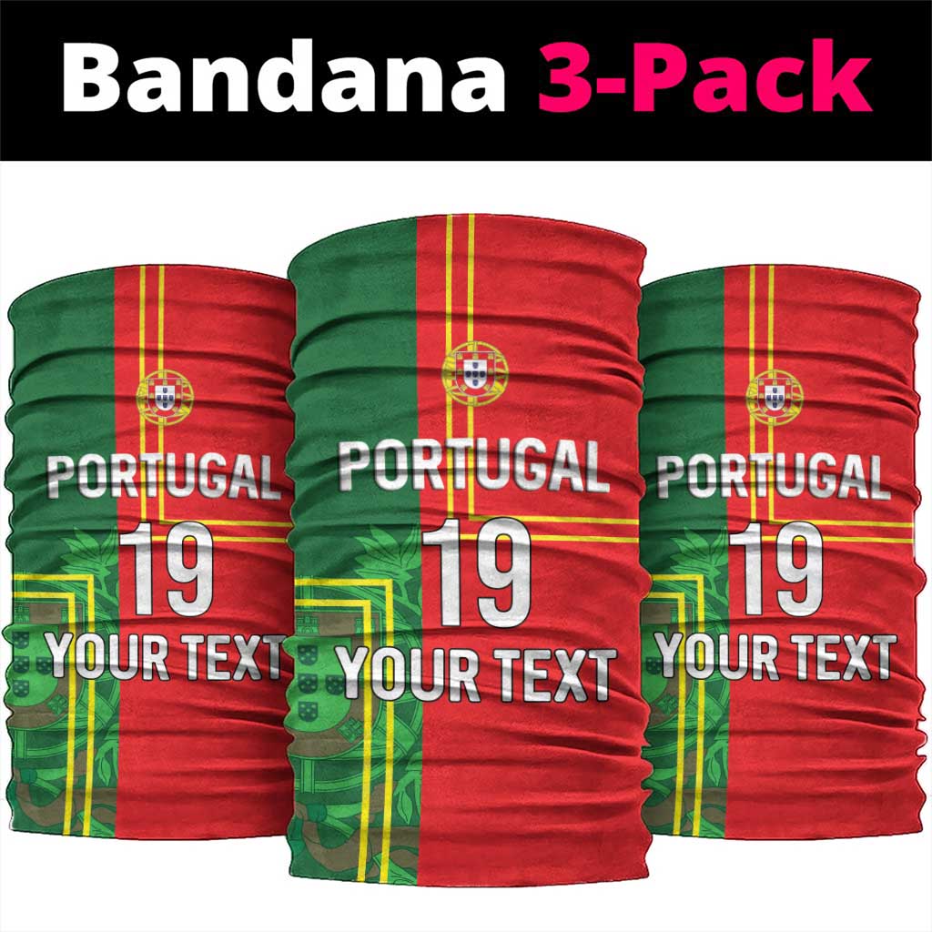 Custom Portugal Football Neck Gaiter Coat of Arms Line Art Style - Wonder Print Shop