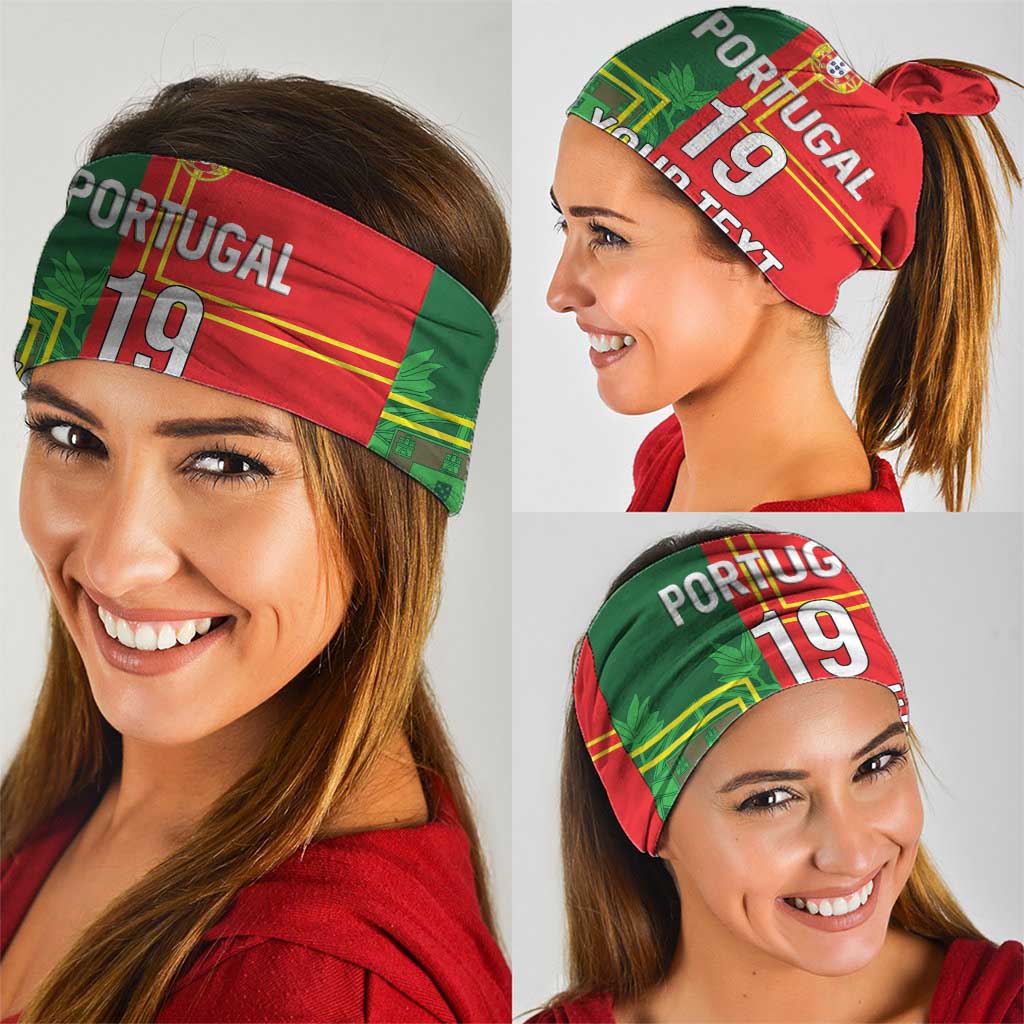 Custom Portugal Football Neck Gaiter Coat of Arms Line Art Style - Wonder Print Shop