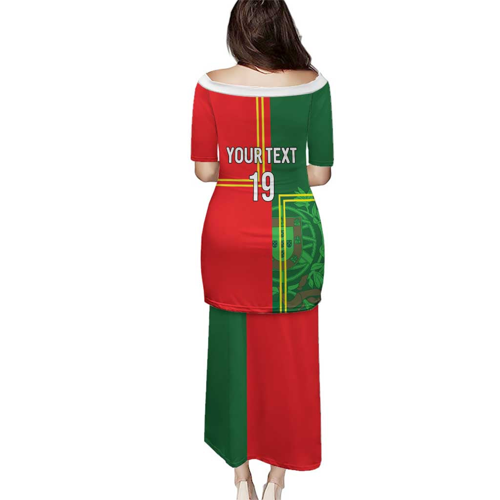 Custom Portugal Football Puletasi Coat of Arms Line Art Style - Wonder Print Shop