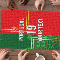 Custom Portugal Football Puzzle Coat of Arms Line Art Style - Wonder Print Shop