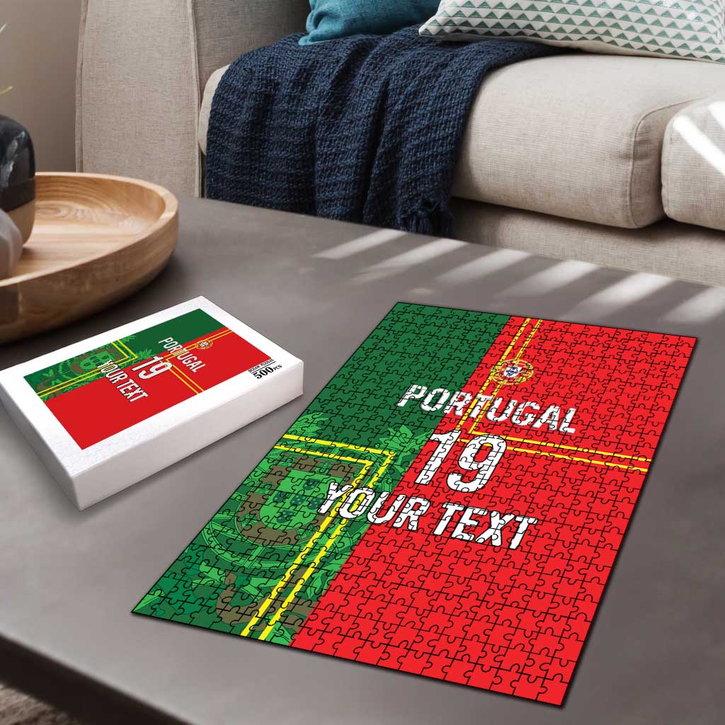 Custom Portugal Football Puzzle Coat of Arms Line Art Style - Wonder Print Shop