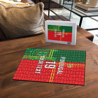 Custom Portugal Football Puzzle Coat of Arms Line Art Style - Wonder Print Shop