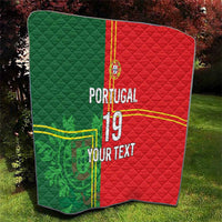 Custom Portugal Football Quilt Coat of Arms Line Art Style - Wonder Print Shop