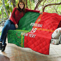 Custom Portugal Football Quilt Coat of Arms Line Art Style - Wonder Print Shop