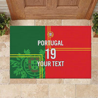 Custom Portugal Football Rubber Doormat Coat of Arms Line Art Style - Wonder Print Shop