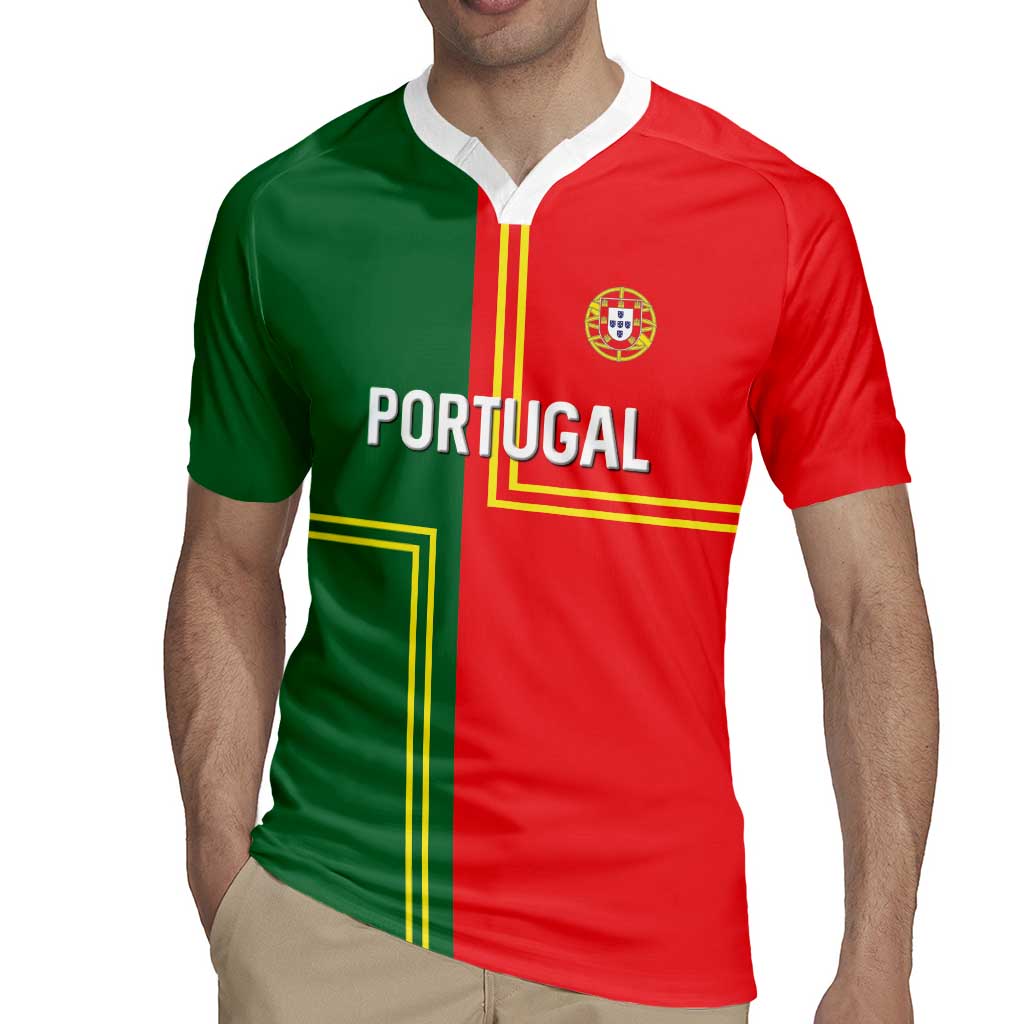 Custom Portugal Football Rugby Jersey Coat of Arms Line Art Style - Wonder Print Shop