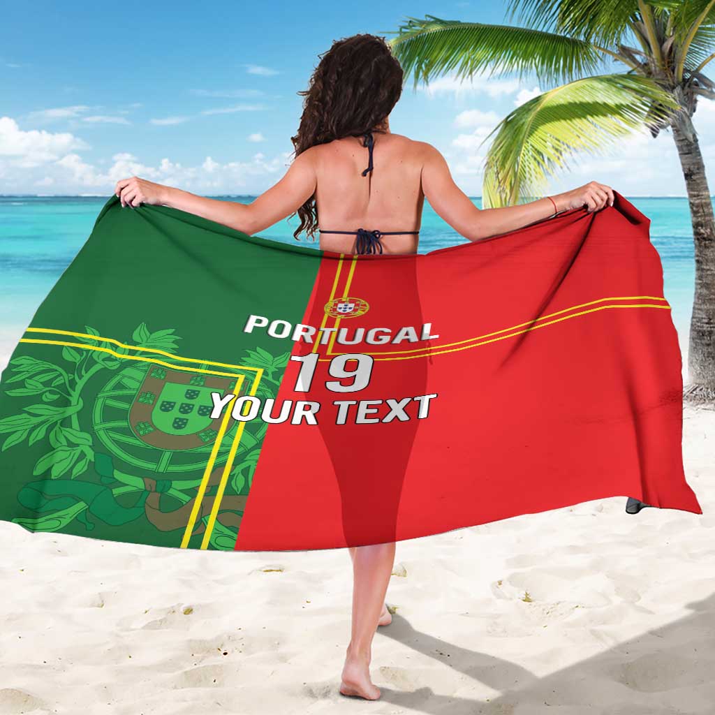 Custom Portugal Football Sarong Coat of Arms Line Art Style - Wonder Print Shop