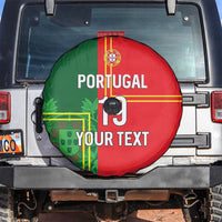 Custom Portugal Football Spare Tire Cover Coat of Arms Line Art Style - Wonder Print Shop