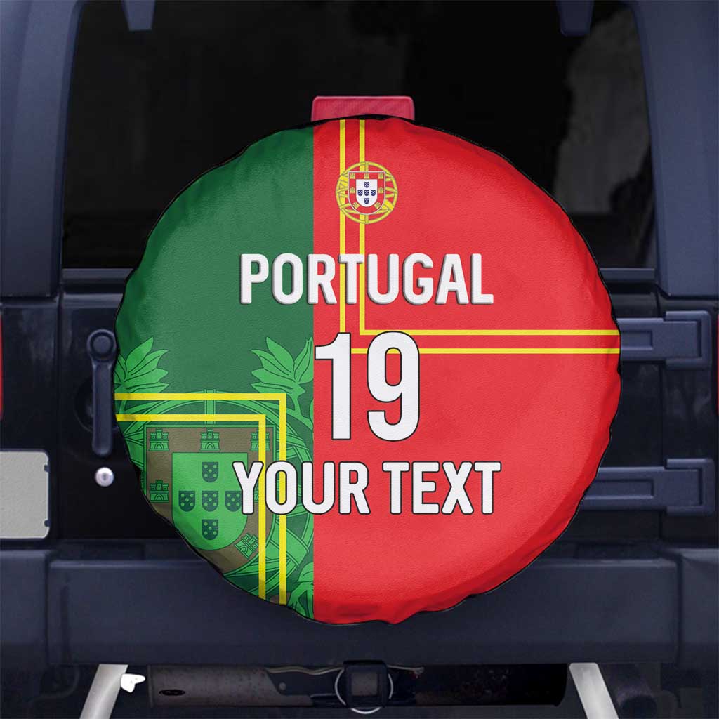 Custom Portugal Football Spare Tire Cover Coat of Arms Line Art Style - Wonder Print Shop