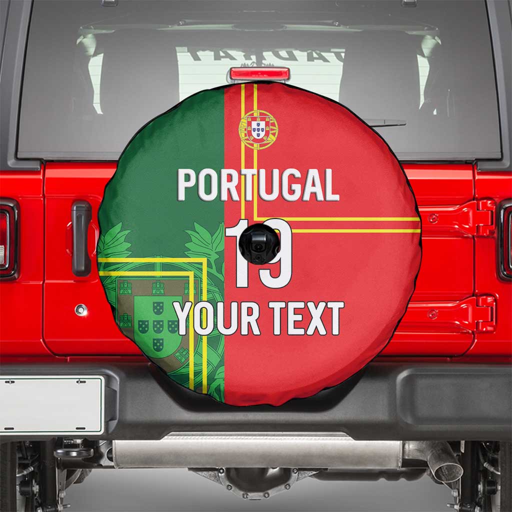 Custom Portugal Football Spare Tire Cover Coat of Arms Line Art Style - Wonder Print Shop