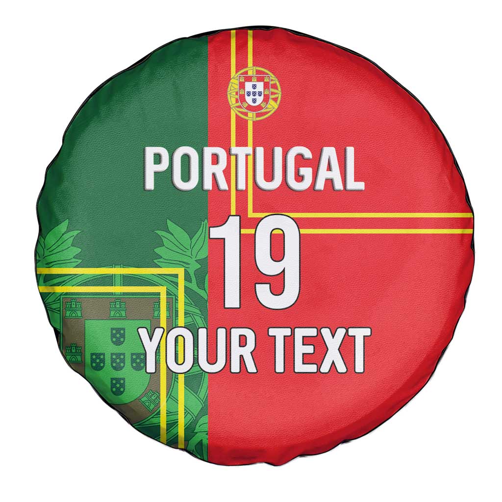 Custom Portugal Football Spare Tire Cover Coat of Arms Line Art Style - Wonder Print Shop