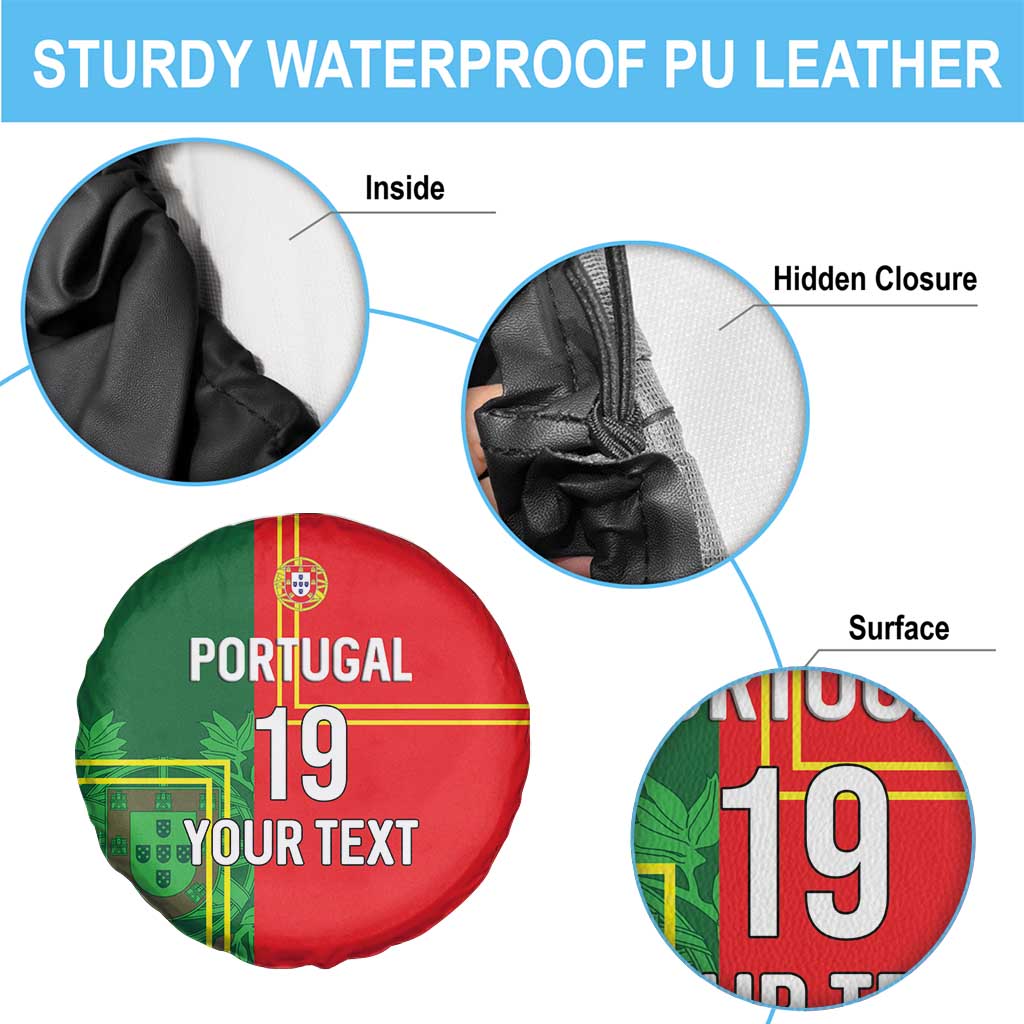 Custom Portugal Football Spare Tire Cover Coat of Arms Line Art Style - Wonder Print Shop