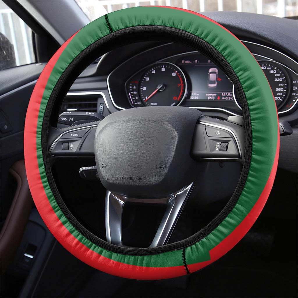 Portugal Football Steering Wheel Cover Coat of Arms Line Art Style - Wonder Print Shop