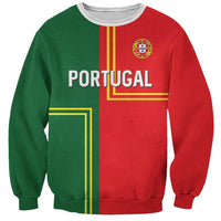 Custom Portugal Football Sweatshirt Coat of Arms Line Art Style - Wonder Print Shop
