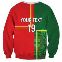 Custom Portugal Football Sweatshirt Coat of Arms Line Art Style - Wonder Print Shop