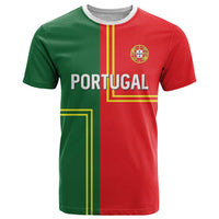 Custom Portugal Football T Shirt Coat of Arms Line Art Style - Wonder Print Shop