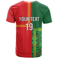 Custom Portugal Football T Shirt Coat of Arms Line Art Style - Wonder Print Shop