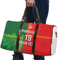 Custom Portugal Football Travel Bag Coat of Arms Line Art Style - Wonder Print Shop
