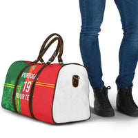 Custom Portugal Football Travel Bag Coat of Arms Line Art Style - Wonder Print Shop